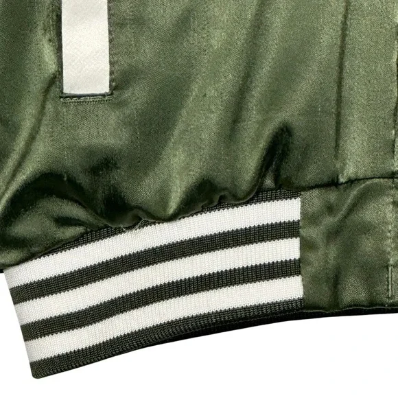 Adidas Sample Bomber Jacket Kids 5/6‎ Sukajan Tiger Embroidered Satin Green Rare - Picture 7 of 16